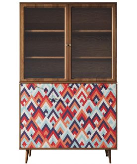 Книжный шкаф Воаб орех / принт 2