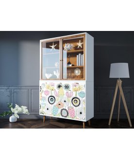 Книжный шкаф Воаб орех / принт 3