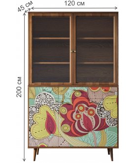 Книжный шкаф Воаб орех / принт 6