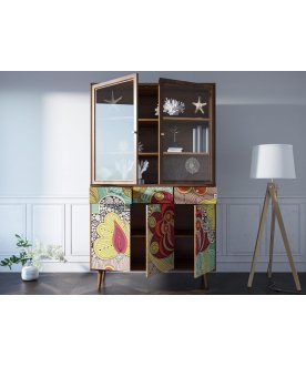 Книжный шкаф Воаб орех / принт 6