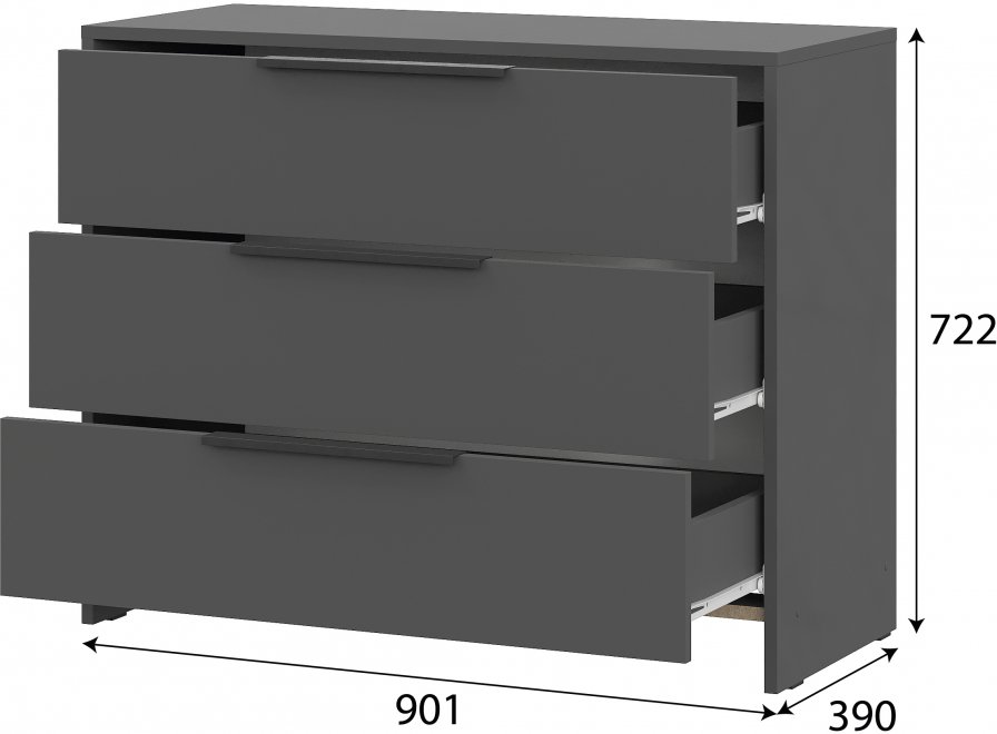Комод Тамане 1 графит серый