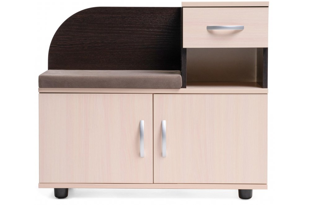 Обувница Аврора дуб млечный / венге