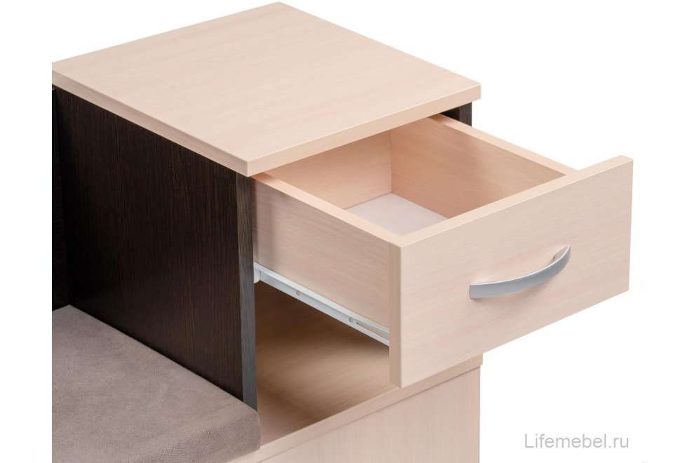 Обувница Аврора дуб млечный / венге