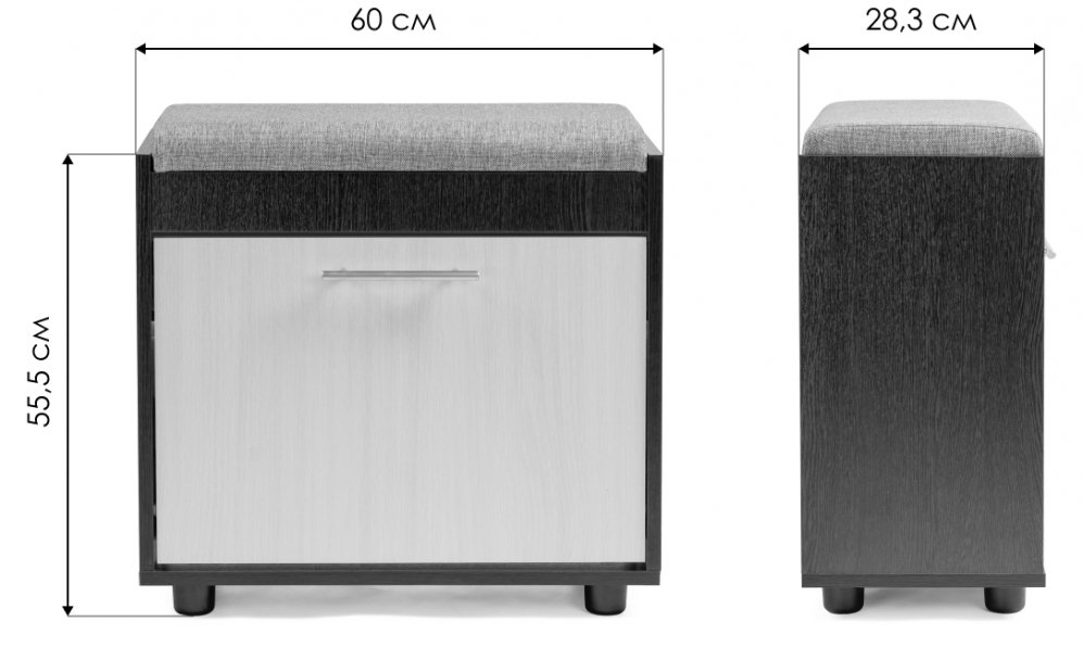 Обувница ТП-6М венге / беленый дуб