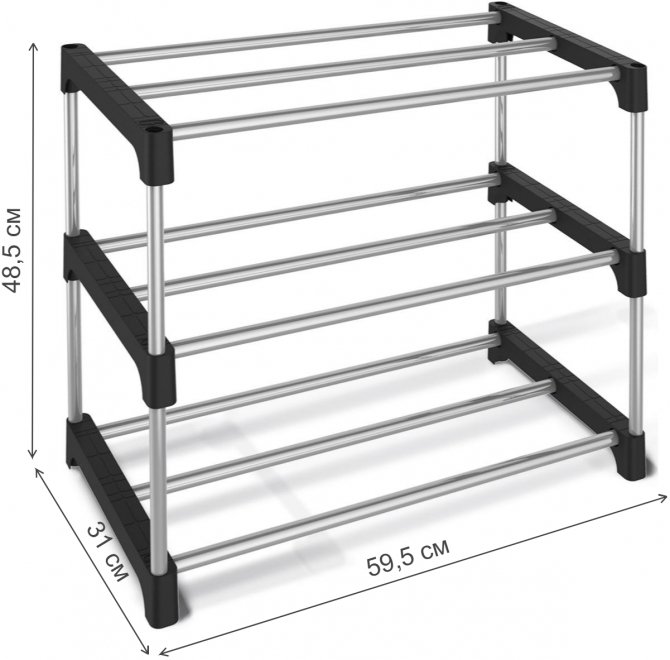Обувница SHT-SR6 черная / хром лак
