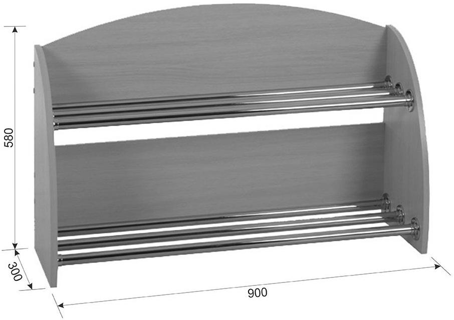 Обувница открытая ясень шимо темный