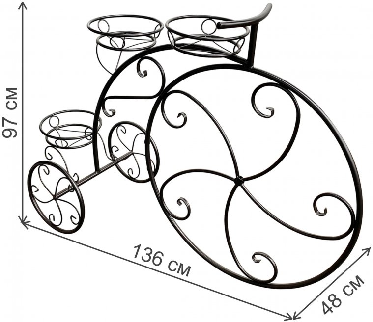 Подставка для цветов Велосипед большой
