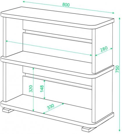 Cтеллаж СБ-25/2 К карамель