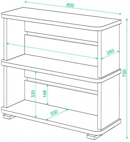 Cтеллаж СБ-25/2 В венге