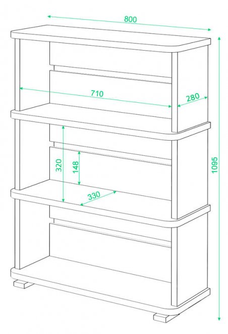 Cтеллаж СБ-25/3 В венге