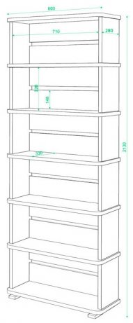 Cтеллаж СБ-25/6 В венге