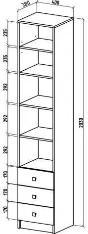 Стеллаж Бостон-6 дуб молочный