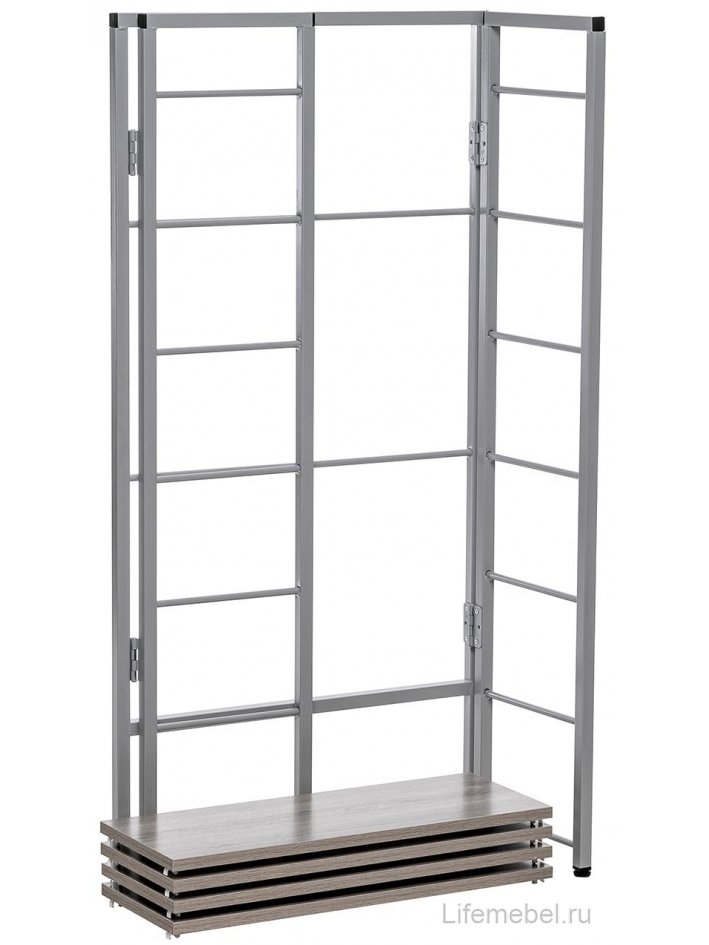 Стеллаж Leset Пако 1200 серый / атлас светлый