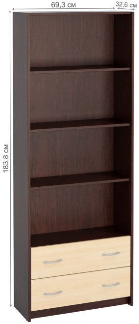 Стеллаж Милана-7 венге / дуб молочный