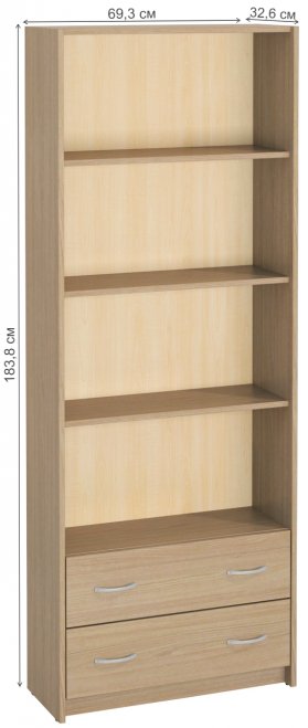 Стеллаж Милана-7 ясень светлый