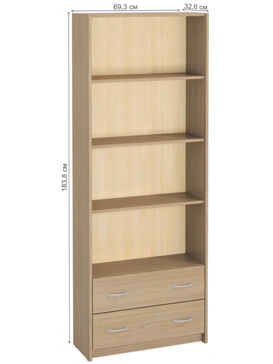 Стеллаж Милана-7 ясень светлый