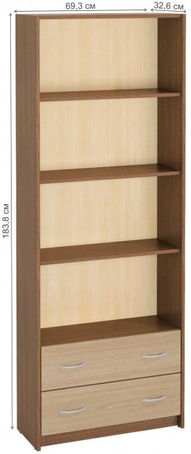 Стеллаж Милана-7 ясень темный / ясень светлый