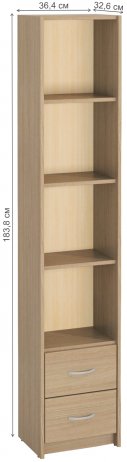 Стеллаж Милана-8 ясень светлый