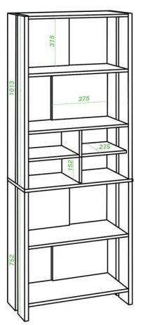 Стеллаж СТЛ-ОВХ БЕ белый
