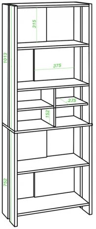 Стеллаж СТЛ-ОВХ КШ карамель / шамони