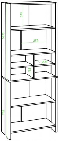 Стеллаж СТЛ-ОВХ ШК шамони / карамель