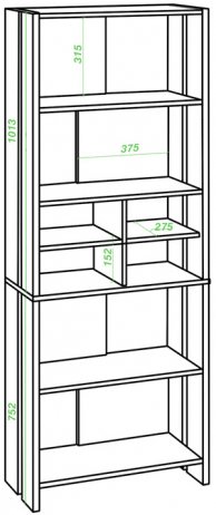 Стеллаж СТЛ-ОВХ ВК венге / карамель