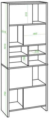 Стеллаж СТЛ-ЗВХ НБЕ нельсон / белый