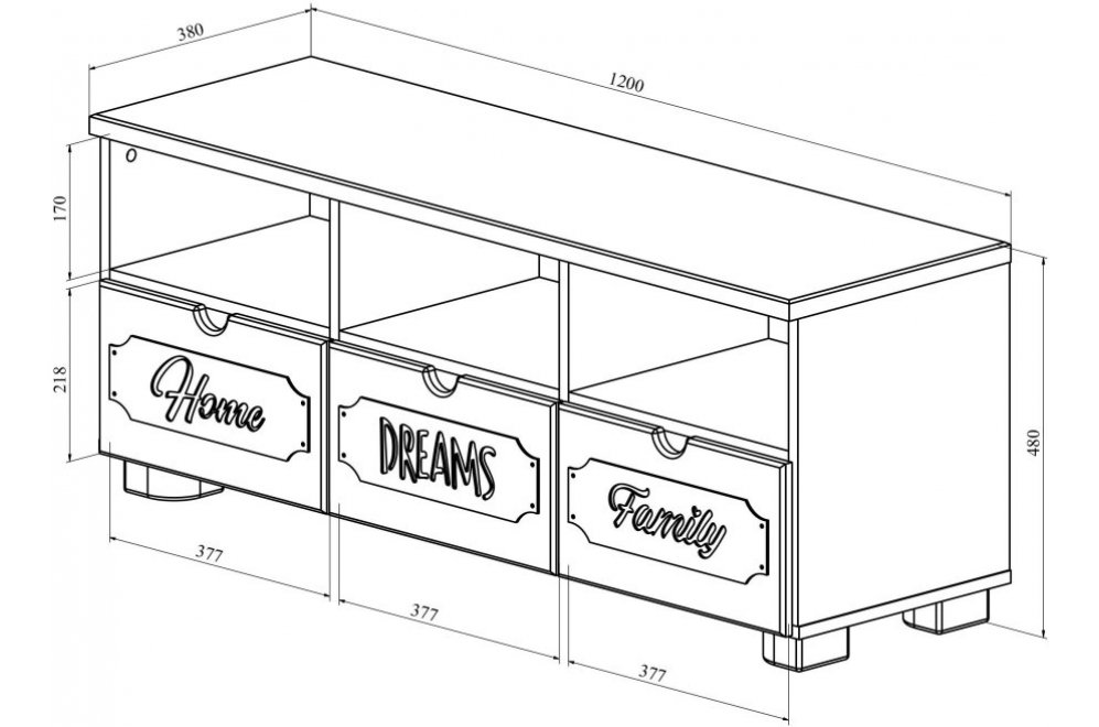 Тумба ДримСтар ДС-16 белое дерево