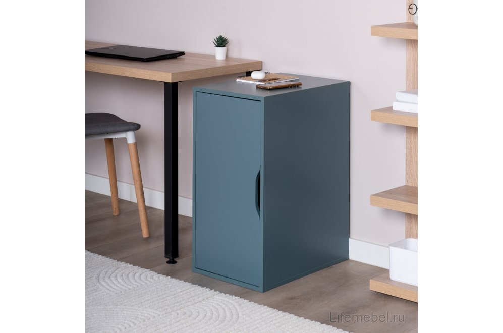 Тумба Ингар ДВ серый / бирюзовый