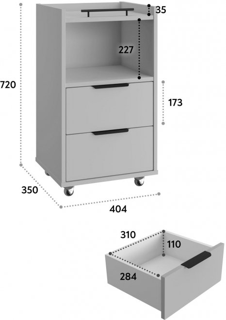 Тумба К-30 глиняный серый / риолит