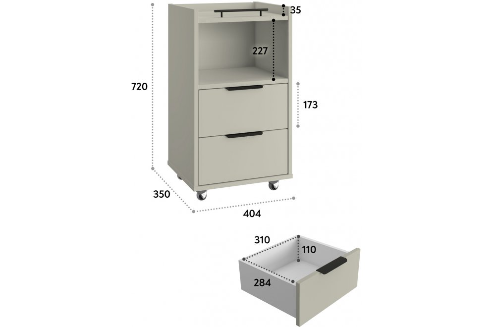 Тумба К-30 глиняный серый / риолит