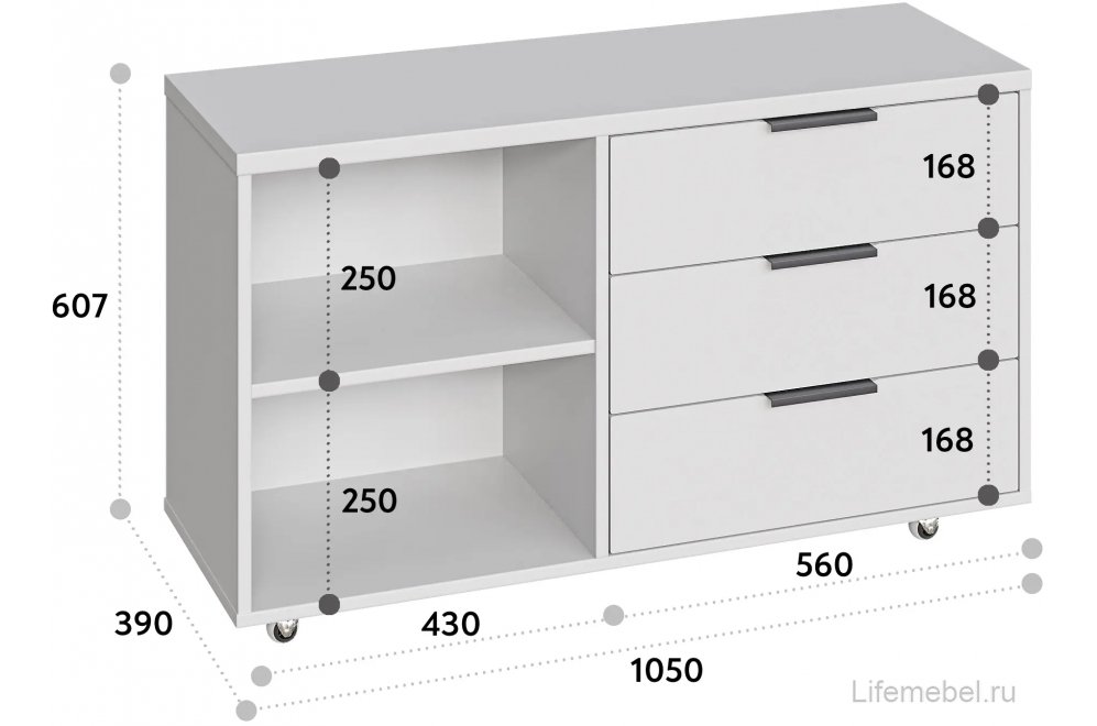 Тумба К-50 белый структурный / меренга