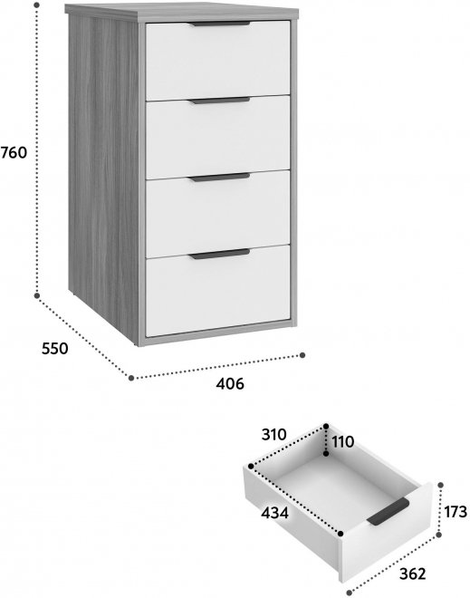 Тумба К-52 блэквуд ячменный / меренга
