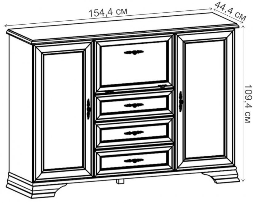 Тумба Kentaki S320-KOM2W3S1B белый