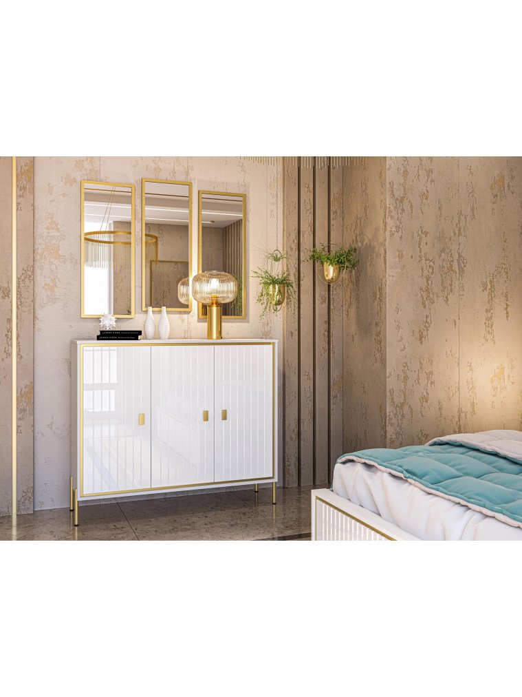 Тумба Люксор МН-042-08 белый глянец / белый глянец