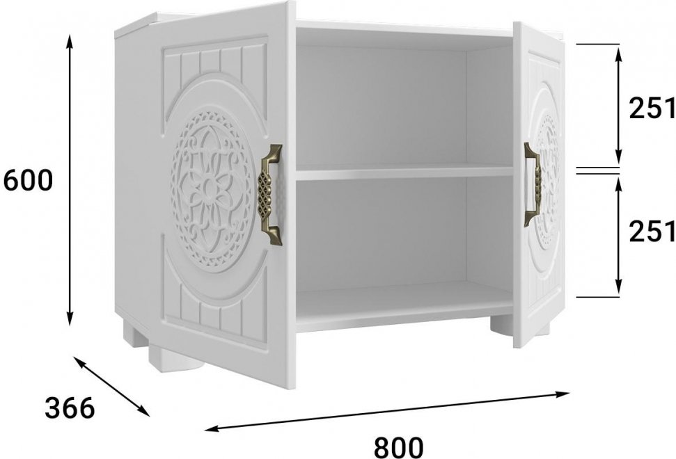 Тумба Монблан МБ-30К белое дерево
