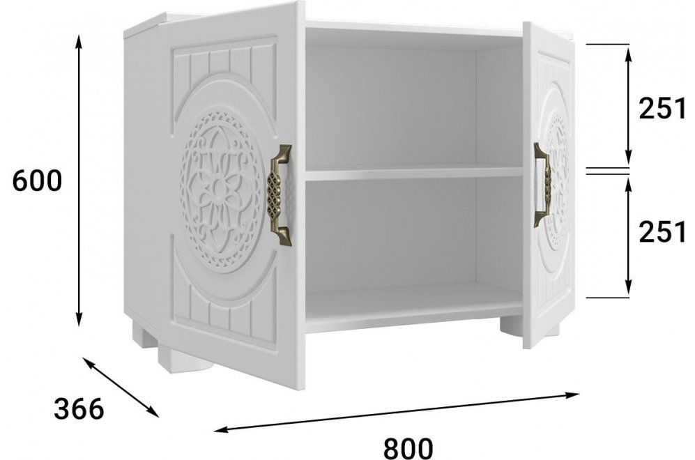 Тумба Монблан МБ-30К белое дерево