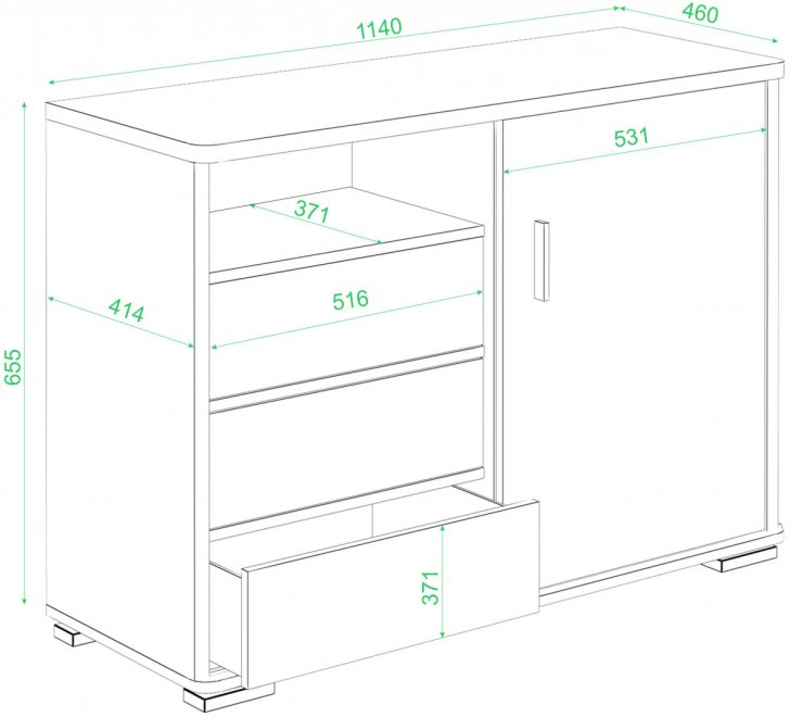 Комод ТБ-45 КВ карамель / венге