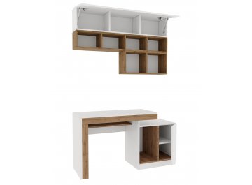 Комплект для кабинета Модена комплектация 4 белый / дуб вотан