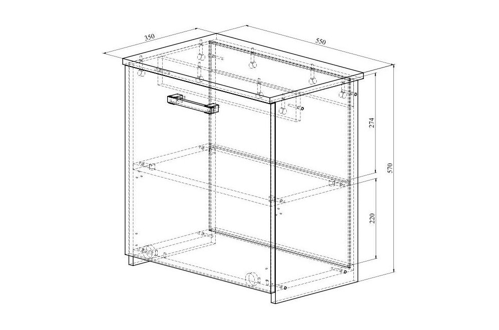 Тумба Агата АТ-10 дуб крафт золотой