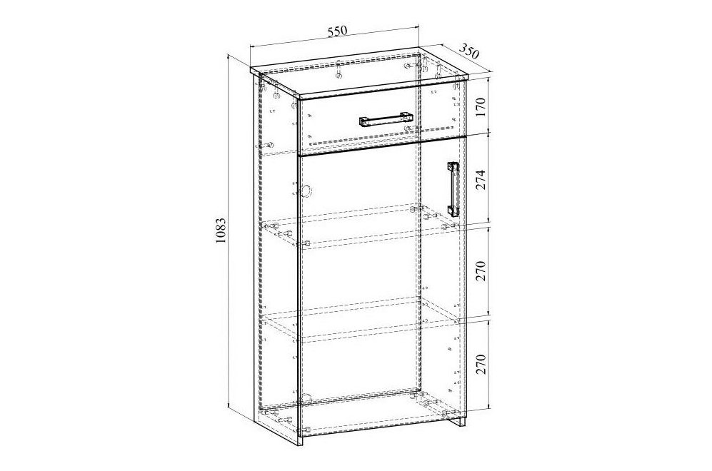 Тумба Агата АТ-2 дуб крафт золотой