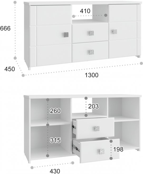Тумба Изабель ИЗ-53К белое дерево