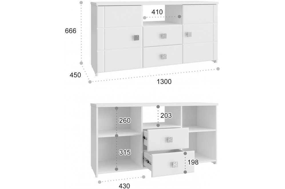 Тумба Изабель ИЗ-53К белое дерево
