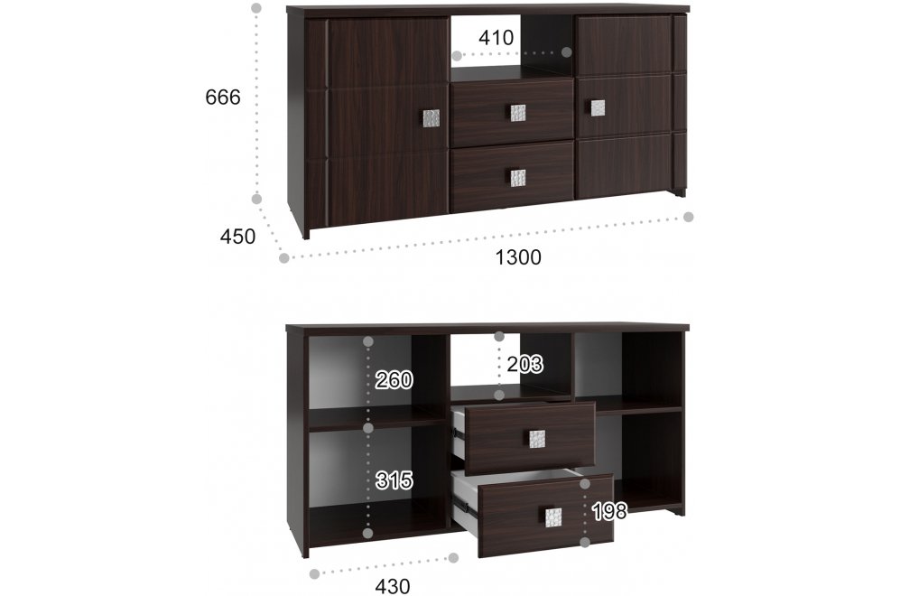 Тумба Изабель ИЗ-53К орех темный