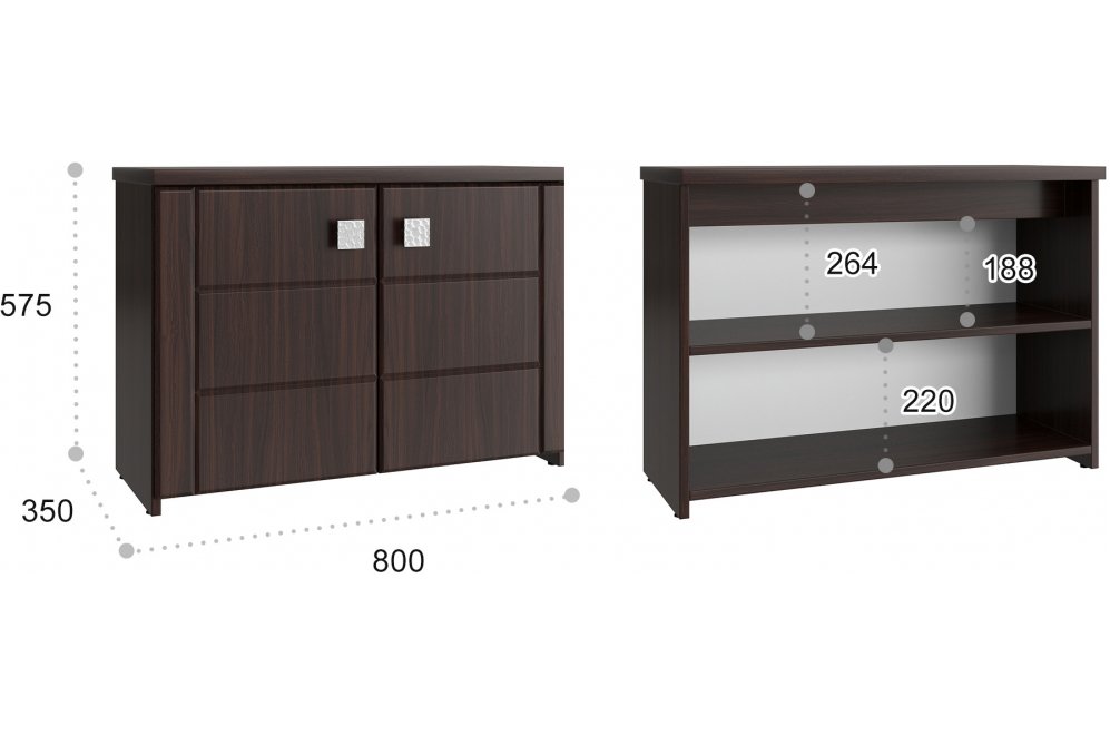 Тумба Изабель ИЗ-57К орех темный