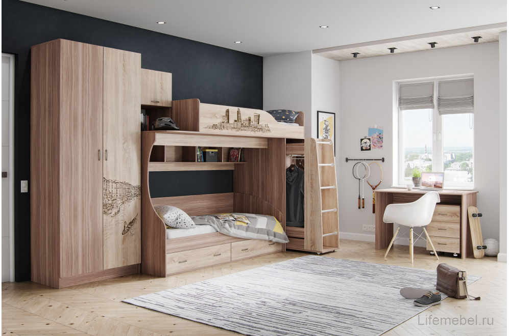 Тумба Орион ясень шимо / дуб сонома