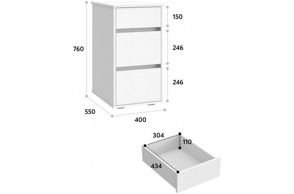 Тумба Оскар ОС-10 белый структурный