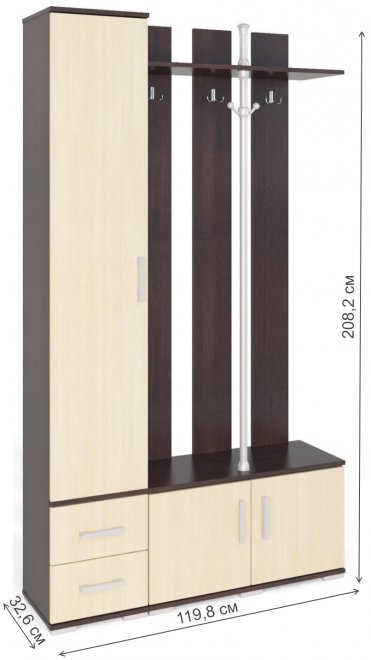Готовая прихожая Вента-20 левая венге / дуб молочный