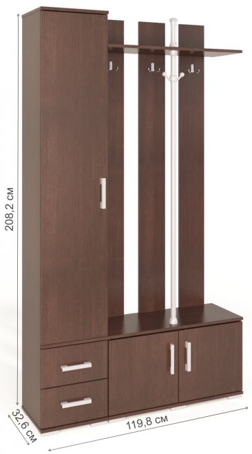 Готовая прихожая Вента-20 левая венге