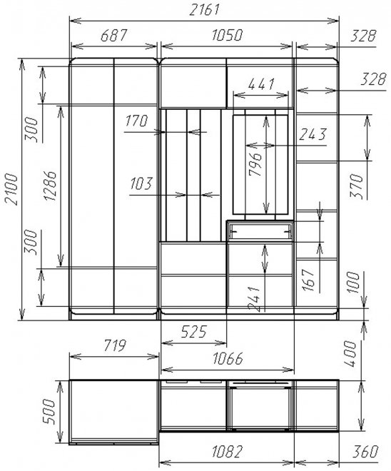 Прихожая Мебелеф 9 дуб молочный / белый